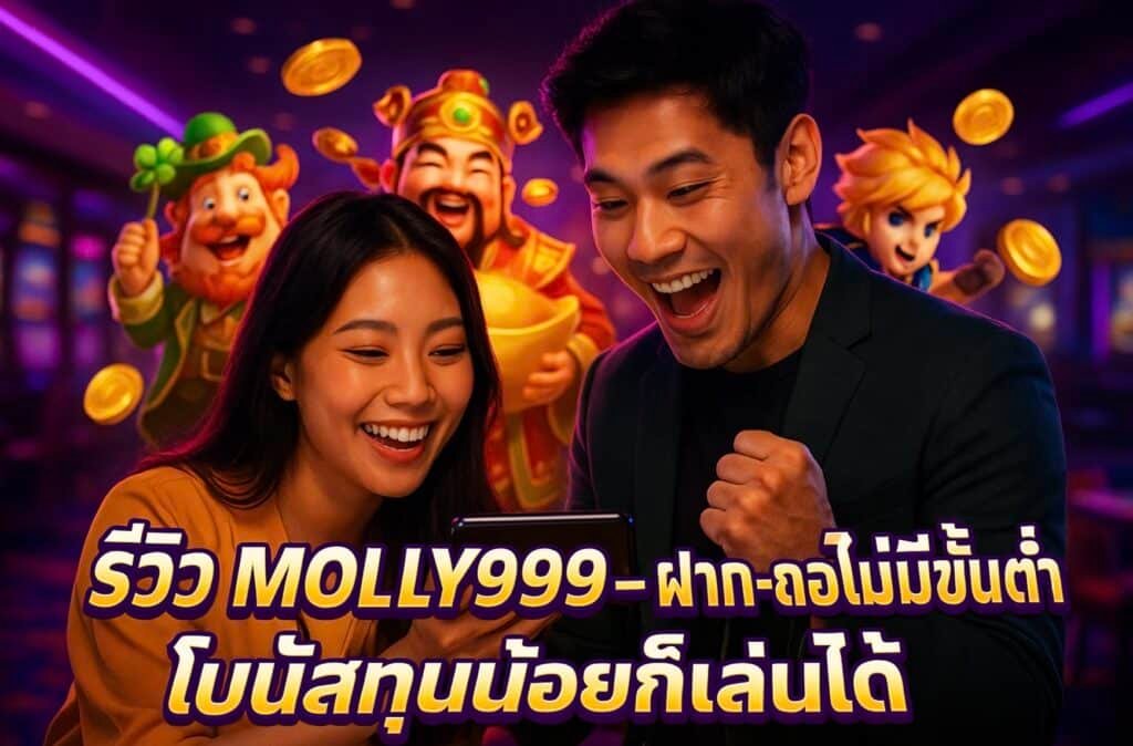 รีวิว MOLLY999 ฝาก-ถอนไม่มีขั้นต่ำ โบนัสทุนน้อยก็เล่นได้